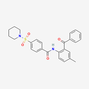 molecular formula C26H26N2O4S B2519879 N-(2-benzoyl-4-methylphenyl)-4-(piperidinosulfonyl)benzamide CAS No. 313224-94-1