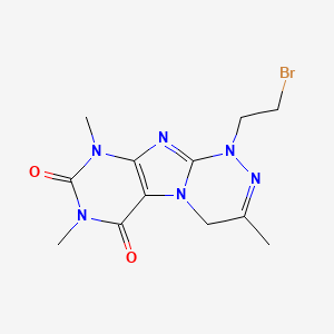 molecular formula C12H15BrN6O2 B2519880 1-(2-Bromoethyl)-3,7,9-trimethyl-4H-purino[8,7-c][1,2,4]triazine-6,8-dione CAS No. 923237-98-3