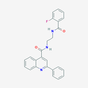 molecular formula C25H20FN3O2 B251989 N-(2-{[(2-fluorophenyl)carbonyl]amino}ethyl)-2-phenylquinoline-4-carboxamide 