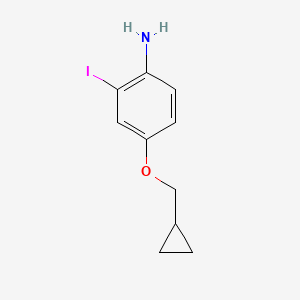 molecular formula C10H12INO B2519891 4-(环丙基甲氧基)-2-碘苯胺 CAS No. 1000801-51-3