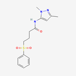 molecular formula C15H19N3O3S B2519893 N-(1,3-dimethyl-1H-pyrazol-5-yl)-4-(phenylsulfonyl)butanamide CAS No. 1234839-69-0