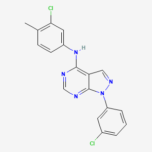 molecular formula C18H13Cl2N5 B2519895 N-(3-氯-4-甲基苯基)-1-(3-氯苯基)-1H-吡唑并[3,4-d]嘧啶-4-胺 CAS No. 890944-99-7