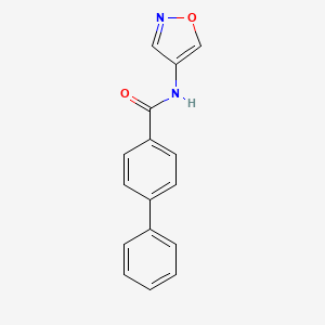 molecular formula C16H12N2O2 B2519899 N-(isoxazol-4-yl)-[1,1'-biphenyl]-4-carboxamide CAS No. 1396864-42-8