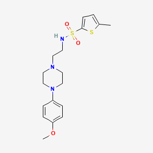 molecular formula C18H25N3O3S2 B2519903 N-(2-(4-(4-methoxyphenyl)piperazin-1-yl)ethyl)-5-methylthiophene-2-sulfonamide CAS No. 1049390-12-6