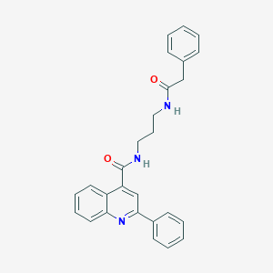 molecular formula C27H25N3O2 B251991 2-phenyl-N-{3-[(phenylacetyl)amino]propyl}quinoline-4-carboxamide 