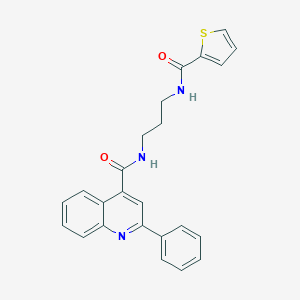 molecular formula C24H21N3O2S B251992 2-phenyl-N-{3-[(thiophen-2-ylcarbonyl)amino]propyl}quinoline-4-carboxamide 