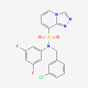 molecular formula C19H13ClF2N4O2S B2519922 N-(3-氯苄基)-N-(3,5-二氟苯基)[1,2,4]三唑并[4,3-a]吡啶-8-磺酰胺 CAS No. 1251679-22-7