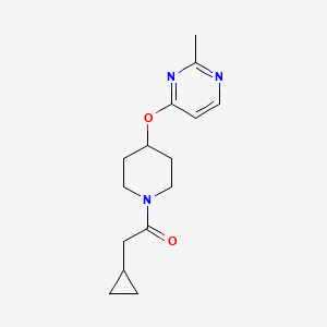 molecular formula C15H21N3O2 B2519936 2-Cyclopropyl-1-(4-((2-methylpyrimidin-4-yl)oxy)piperidin-1-yl)ethanone CAS No. 2097916-28-2