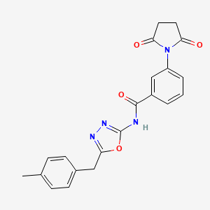 3-(2,5-dioxopyrrolidin-1-yl)-N-(5-(4-methylbenzyl)-1,3,4-oxadiazol-2-yl)benzamide