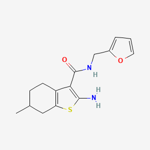 molecular formula C15H18N2O2S B2519946 2-amino-N-(2-furylmethyl)-6-methyl-4,5,6,7-tetrahydro-1-benzothiophene-3-carboxamide CAS No. 588678-83-5
