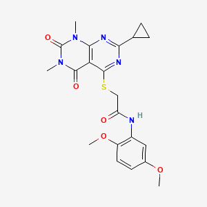 2-((2-cyclopropyl-6,8-dimethyl-5,7-dioxo-5,6,7,8-tetrahydropyrimido[4,5-d]pyrimidin-4-yl)thio)-N-(2,5-dimethoxyphenyl)acetamide