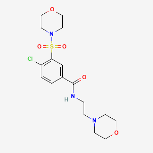 molecular formula C17H24ClN3O5S B2519957 4-chloro-N-(2-morpholin-4-ylethyl)-3-morpholin-4-ylsulfonylbenzamide CAS No. 838386-62-2