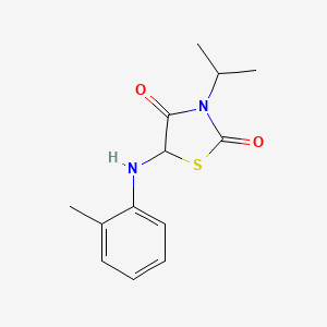 molecular formula C13H16N2O2S B2519960 3-Isopropyl-5-(o-tolylamino)thiazolidine-2,4-dione CAS No. 1048675-79-1