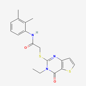 molecular formula C18H19N3O2S2 B2519961 N-(2,3-dimethylphenyl)-2-({3-ethyl-4-oxo-3H,4H-thieno[3,2-d]pyrimidin-2-yl}sulfanyl)acetamide CAS No. 1252920-83-4