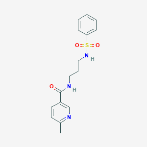 molecular formula C16H19N3O3S B251997 6-methyl-N-{3-[(phenylsulfonyl)amino]propyl}pyridine-3-carboxamide 