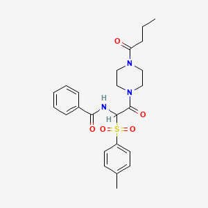 N-{2-(4-butanoylpiperazinyl)-1-[(4-methylphenyl)sulfonyl]-2-oxoethyl}benzamide