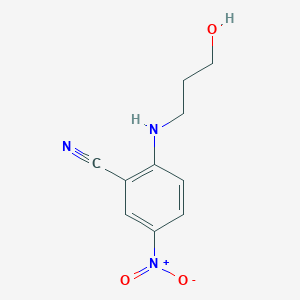 molecular formula C10H11N3O3 B2519972 2-[(3-Hydroxypropyl)amino]-5-nitrobenzonitrile CAS No. 906214-83-3