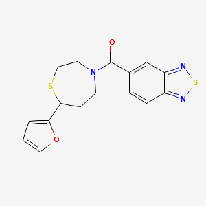 molecular formula C16H15N3O2S2 B2519986 苯并[c][1,2,5]噻二唑-5-基(7-(呋喃-2-基)-1,4-噻氮杂环-4-基)甲酮 CAS No. 1705515-95-2