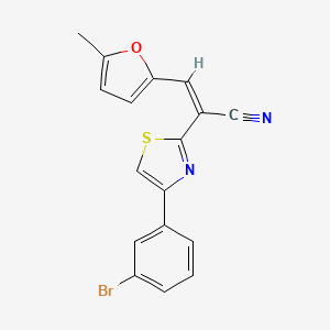 molecular formula C17H11BrN2OS B2519987 (Z)-2-(4-(3-溴苯基)噻唑-2-基)-3-(5-甲基呋喃-2-基)丙烯腈 CAS No. 423739-55-3