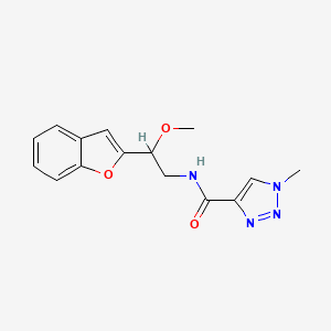 molecular formula C15H16N4O3 B2519991 N-(2-(苯并呋喃-2-基)-2-甲氧基乙基)-1-甲基-1H-1,2,3-三唑-4-甲酰胺 CAS No. 2034292-32-3