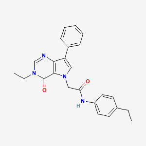 molecular formula C24H24N4O2 B2519997 2-(3-ethyl-4-oxo-7-phenyl-3,4-dihydro-5H-pyrrolo[3,2-d]pyrimidin-5-yl)-N-(4-ethylphenyl)acetamide CAS No. 1251613-78-1