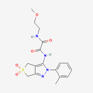 molecular formula C17H20N4O5S B2519999 N1-(5,5-二氧化-2-(邻甲苯基)-4,6-二氢-2H-噻吩并[3,4-c]吡唑-3-基)-N2-(2-甲氧基乙基)草酰胺 CAS No. 899994-88-8