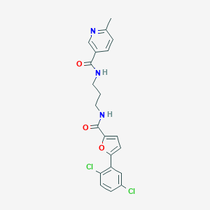 molecular formula C21H19Cl2N3O3 B252000 N-[3-({[5-(2,5-dichlorophenyl)furan-2-yl]carbonyl}amino)propyl]-6-methylpyridine-3-carboxamide 