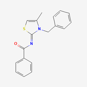 molecular formula C18H16N2OS B2520001 (Z)-N-(3-benzyl-4-methylthiazol-2(3H)-ylidene)benzamide CAS No. 129181-15-3