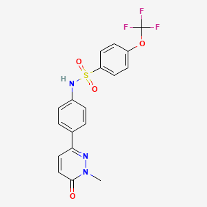 molecular formula C18H14F3N3O4S B2520002 N-(4-(1-methyl-6-oxo-1,6-dihydropyridazin-3-yl)phenyl)-4-(trifluoromethoxy)benzenesulfonamide CAS No. 920341-38-4