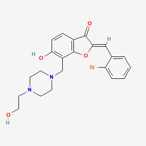 molecular formula C22H23BrN2O4 B2520009 (Z)-2-(2-bromobenzylidene)-6-hydroxy-7-((4-(2-hydroxyethyl)piperazin-1-yl)methyl)benzofuran-3(2H)-one CAS No. 896846-94-9