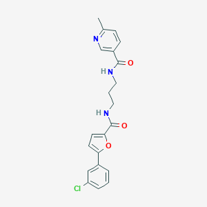 molecular formula C21H20ClN3O3 B252001 N-[3-({[5-(3-chlorophenyl)furan-2-yl]carbonyl}amino)propyl]-6-methylpyridine-3-carboxamide 