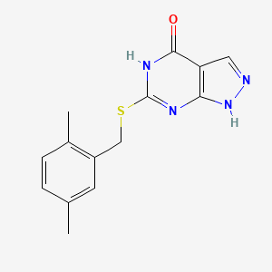 6-((2,5-dimethylbenzyl)thio)-1H-pyrazolo[3,4-d]pyrimidin-4(5H)-one