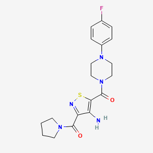 5-[4-(4-fluorophenyl)piperazine-1-carbonyl]-3-(pyrrolidine-1-carbonyl)-1,2-thiazol-4-amine