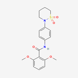 molecular formula C19H22N2O5S B2520020 N-[4-(1,1-dioxothiazinan-2-yl)phenyl]-2,6-dimethoxybenzamide CAS No. 899731-48-7
