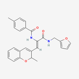 molecular formula C26H24N2O4 B2520021 (Z)-N-(3-((furan-2-ylmethyl)amino)-1-(2-methyl-2H-chromen-3-yl)-3-oxoprop-1-en-2-yl)-4-methylbenzamide CAS No. 467244-22-0