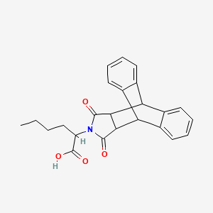 molecular formula C24H23NO4 B2520026 2-(12,14-dioxo-11,12,14,15-tetrahydro-9H-9,10-[3,4]epipyrroloanthracen-13(10H)-yl)hexanoic acid CAS No. 475100-30-2