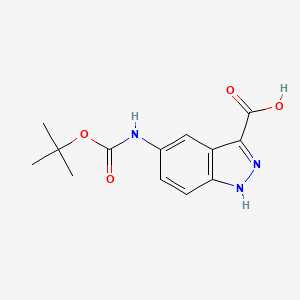 molecular formula C13H15N3O4 B2520029 5-[(2-Methylpropan-2-yl)oxycarbonylamino]-1H-indazole-3-carboxylic acid CAS No. 2248395-39-1