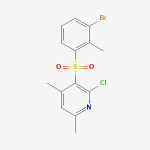 molecular formula C14H13BrClNO2S B2520030 3-[(3-Bromo-2-methylphenyl)sulfonyl]-2-chloro-4,6-dimethylpyridine CAS No. 338956-84-6