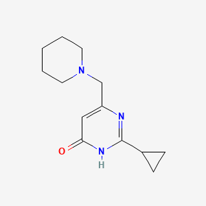 molecular formula C13H19N3O B2520031 2-Cyclopropyl-6-(piperidinomethyl)-4-pyrimidinol CAS No. 866155-59-1