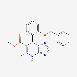 molecular formula C21H20N4O3 B2520038 Methyl 7-(2-(benzyloxy)phenyl)-5-methyl-4,7-dihydro-[1,2,4]triazolo[1,5-a]pyrimidine-6-carboxylate CAS No. 681470-89-3