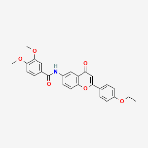 molecular formula C26H23NO6 B2520039 N-[2-(4-ethoxyphenyl)-4-oxo-4H-chromen-6-yl]-3,4-dimethoxybenzamide CAS No. 923216-94-8