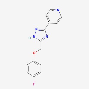 molecular formula C14H11FN4O B2520046 4-{3-[(4-fluorophenoxy)methyl]-1H-1,2,4-triazol-5-yl}pyridine CAS No. 477852-74-7