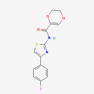 N-(4-(4-iodophenyl)thiazol-2-yl)-5,6-dihydro-1,4-dioxine-2-carboxamide