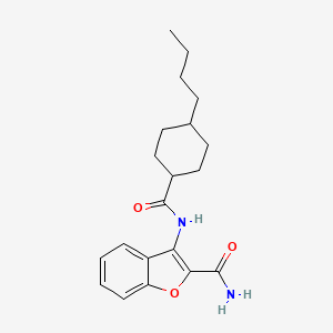 molecular formula C20H26N2O3 B2520062 3-(4-Butylcyclohexanecarboxamido)benzofuran-2-carboxamide CAS No. 898372-59-3
