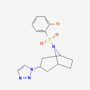 molecular formula C15H17BrN4O2S B2520075 8-(2-bromobenzenesulfonyl)-3-(1H-1,2,3-triazol-1-yl)-8-azabicyclo[3.2.1]octane CAS No. 2176070-23-6
