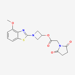 molecular formula C17H17N3O5S B2520085 1-(4-Methoxybenzo[d]thiazol-2-yl)azetidin-3-yl 2-(2,5-dioxopyrrolidin-1-yl)acetate CAS No. 1396708-98-7