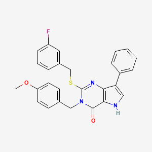 molecular formula C27H22FN3O2S B2520086 2-((3-fluorobenzyl)thio)-3-(4-methoxybenzyl)-7-phenyl-3H-pyrrolo[3,2-d]pyrimidin-4(5H)-one CAS No. 1793879-42-1