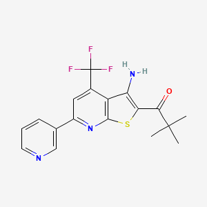 1-[3-Amino-6-pyridin-3-yl-4-(trifluoromethyl)thieno[2,3-b]pyridin-2-yl]-2,2-dimethylpropan-1-one