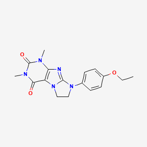 molecular formula C17H19N5O3 B2520092 6-(4-Ethoxyphenyl)-2,4-dimethyl-7,8-dihydropurino[7,8-a]imidazole-1,3-dione CAS No. 893951-92-3