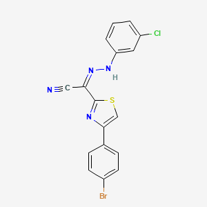 (Z)-4-(4-bromophenyl)-N'-(3-chlorophenyl)thiazole-2-carbohydrazonoyl cyanide